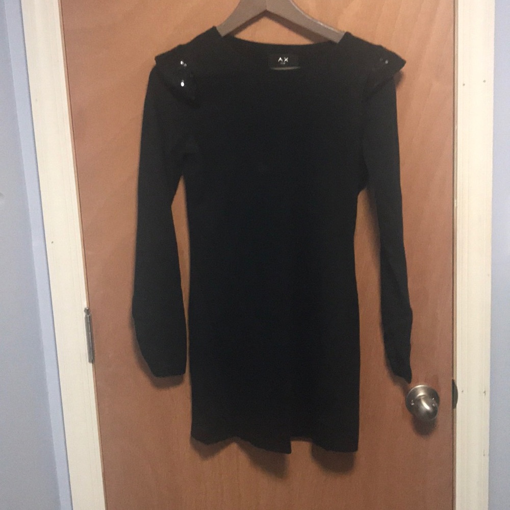 Black Armani Exchange long sleeve Bodycon Dress 12